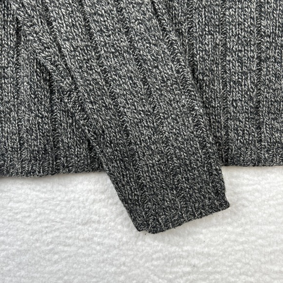 VTG Abercrombie & Fitch Lambswool Sweater Gray Cable Knit V-Neck Men's Large - Picture 4 of 11